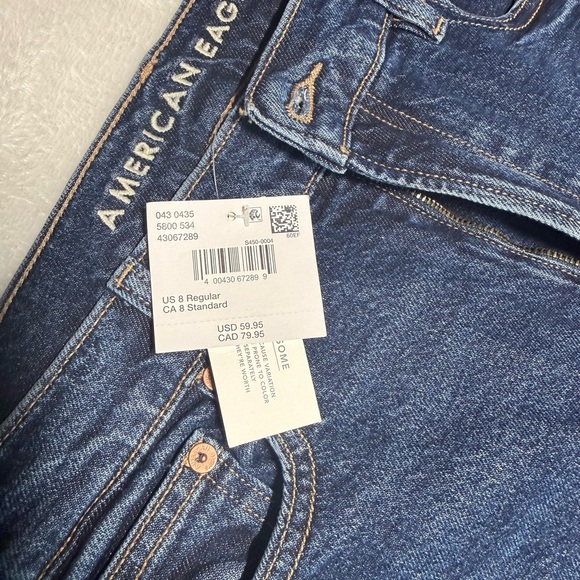 American Eagle Outfitters Super High Rise Stretch Straight Leg Blue Jeans - Picture 2 of 11